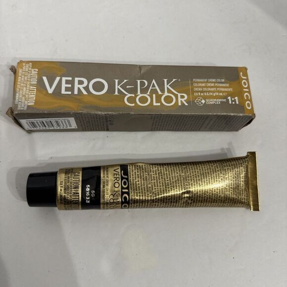 Joico‎ Vero K-Pak Permanent Creme Color Medium Golden Brown 5G SEALED - Picture 1 of 5